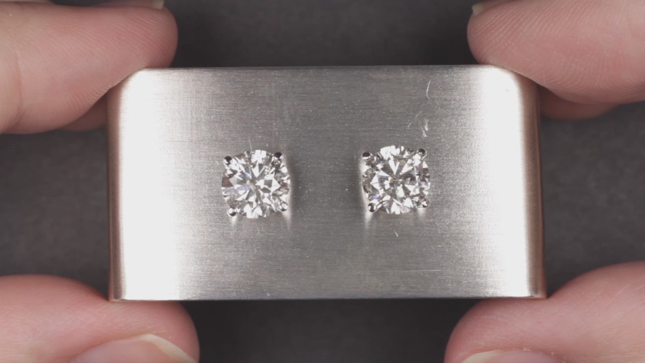 3 CARAT VERY GOOD ROUND BRILLIANT CUT DIAMOND STUD EARRINGS PAIR NATURAL 3ct RBC