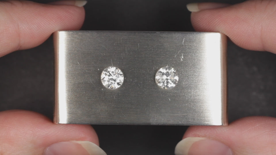 1.68ct DIAMOND STUD EARRINGS ROUND BRILLIANT CUT NATURAL EARTH MINED PAIR