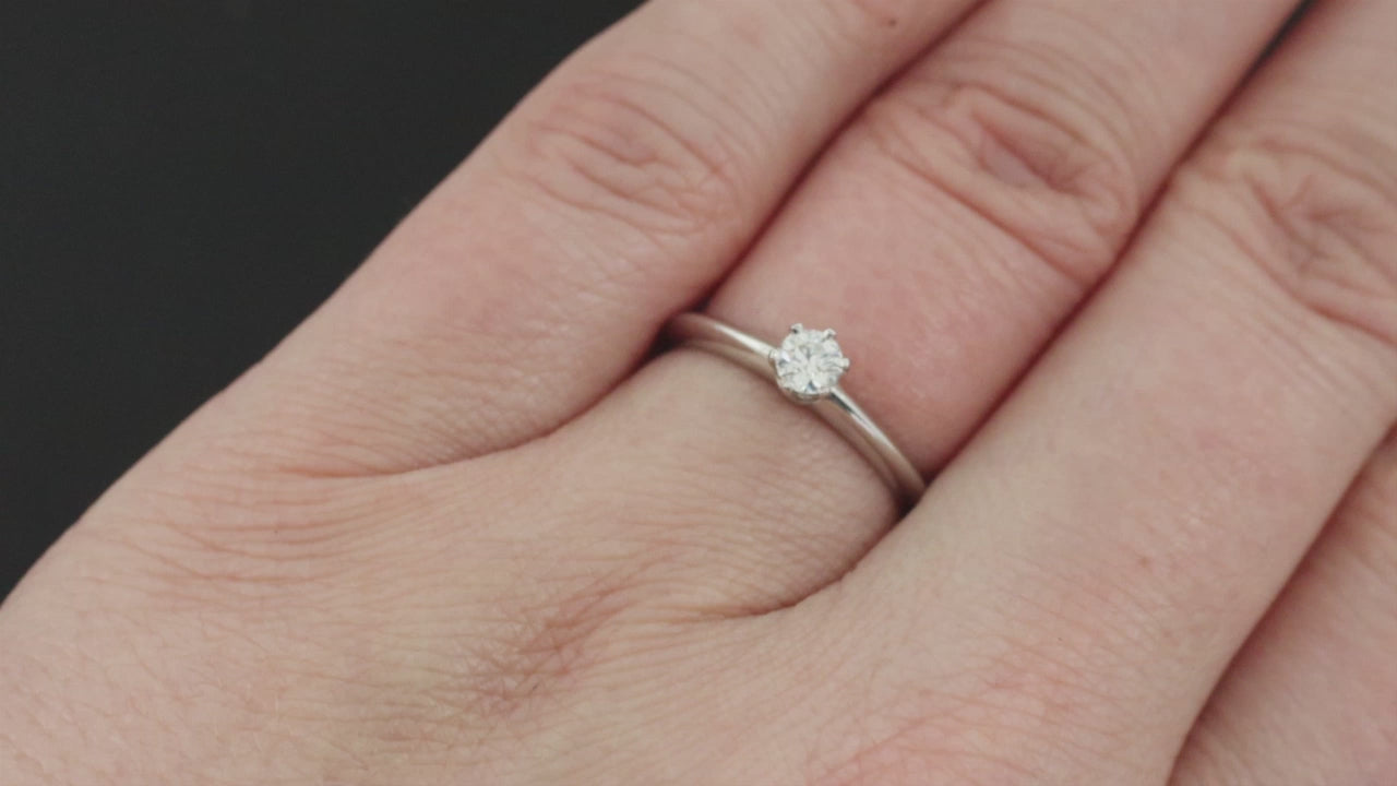 ティファニー ハーモニー 0.18-E-VVS1-3EX AUTHENTIC TIFFANY & CO DIAMOND ENGAGEMENT RING 0.18ct E VS1