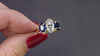 3.5 CARAT DIAMOND SAPPHIRE 3 STONE ENGAGEMENT RING OVAL SHAPE 18k GOLD PLATINUM