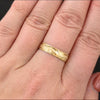 VINTAGE 14k YELLOW GOLD RING WEDDING BAND ENGRAVED BRUSH FINISH MILGRAIN ESTATE