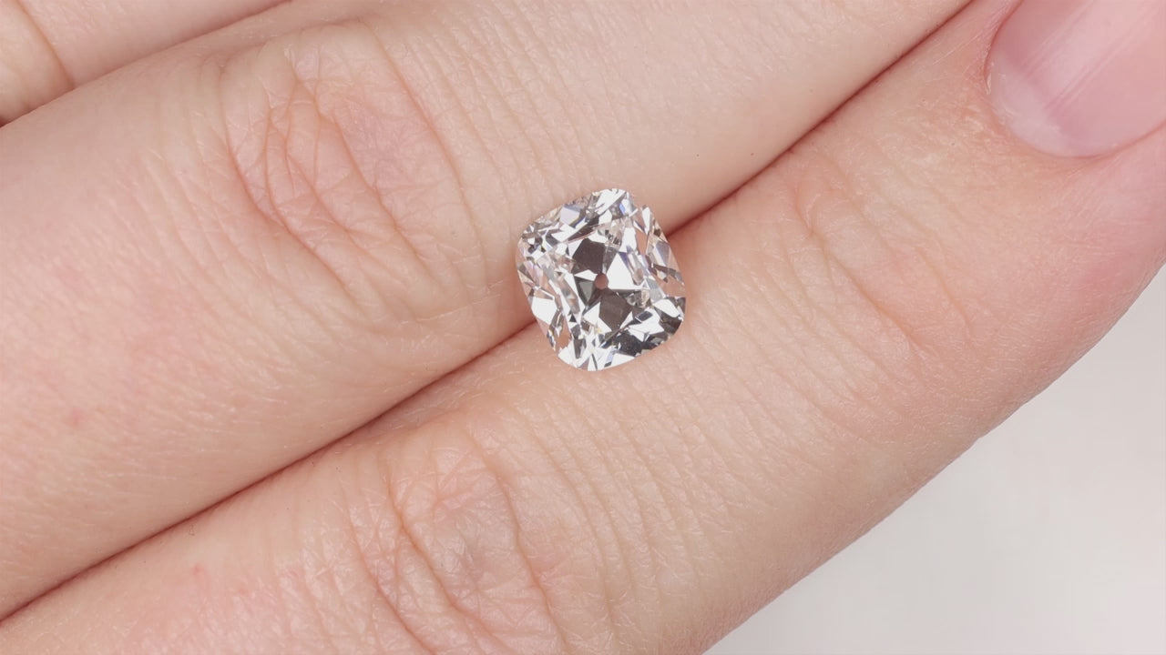 2 CARAT OLD MINE CUT LAB CREATED DIAMOND CERTIFIED E VS1 CUSHION BRILLIANT 2ct