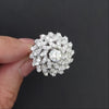 2.05ct NATURAL DIAMOND BALLERINA RING 12 GRAM 14k WHITE GOLD STATEMENT COCKTAIL