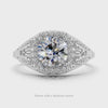 VINTAGE STYLE ENGAGEMENT SEMI MOUNT DIAMOND CUSHION ROUND FILIGREE SETTING RING