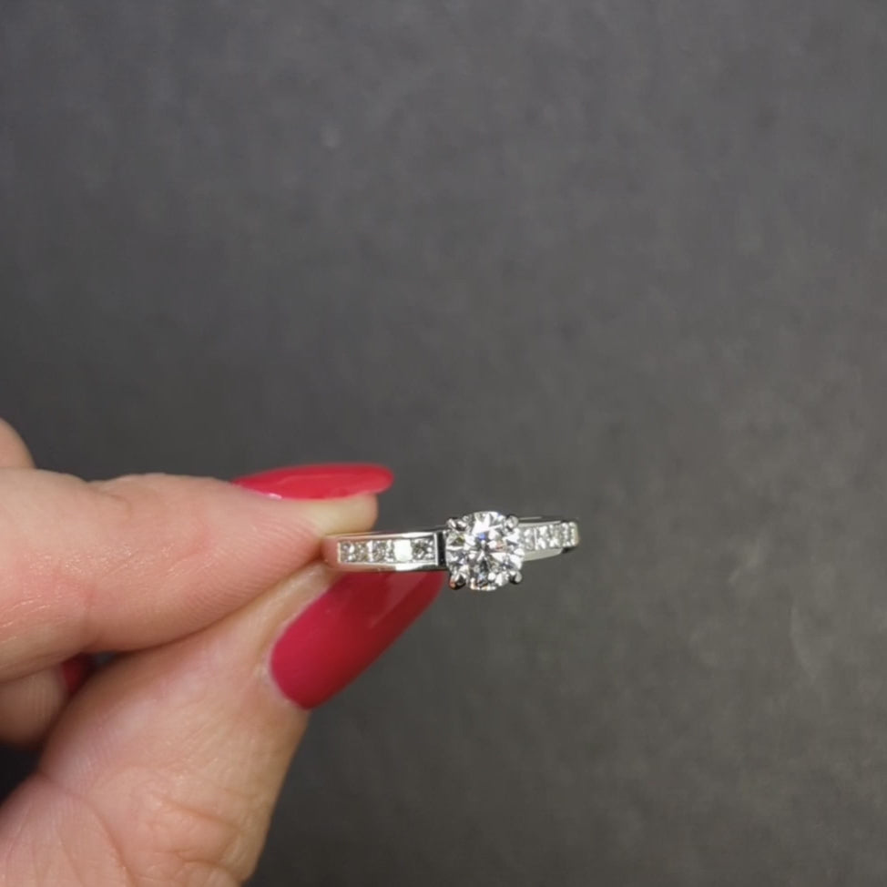 1.20 CARAT ROUND DIAMOND D SI1 EGL-USA CERTIFIED ENGAGEMENT RING WHITE GOLD 1ct