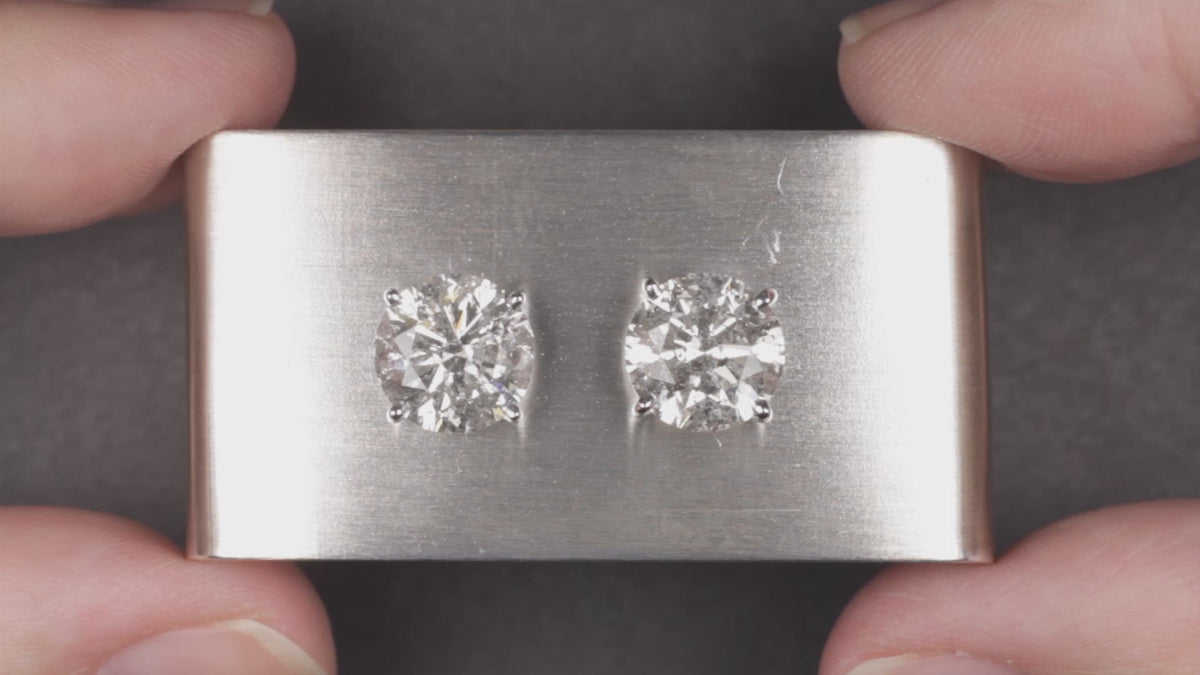 6.17ct VERY GOOD CUT DIAMOND STUD EARRINGS ROUND BRILLIANT NATURAL PAIR 6 CARAT