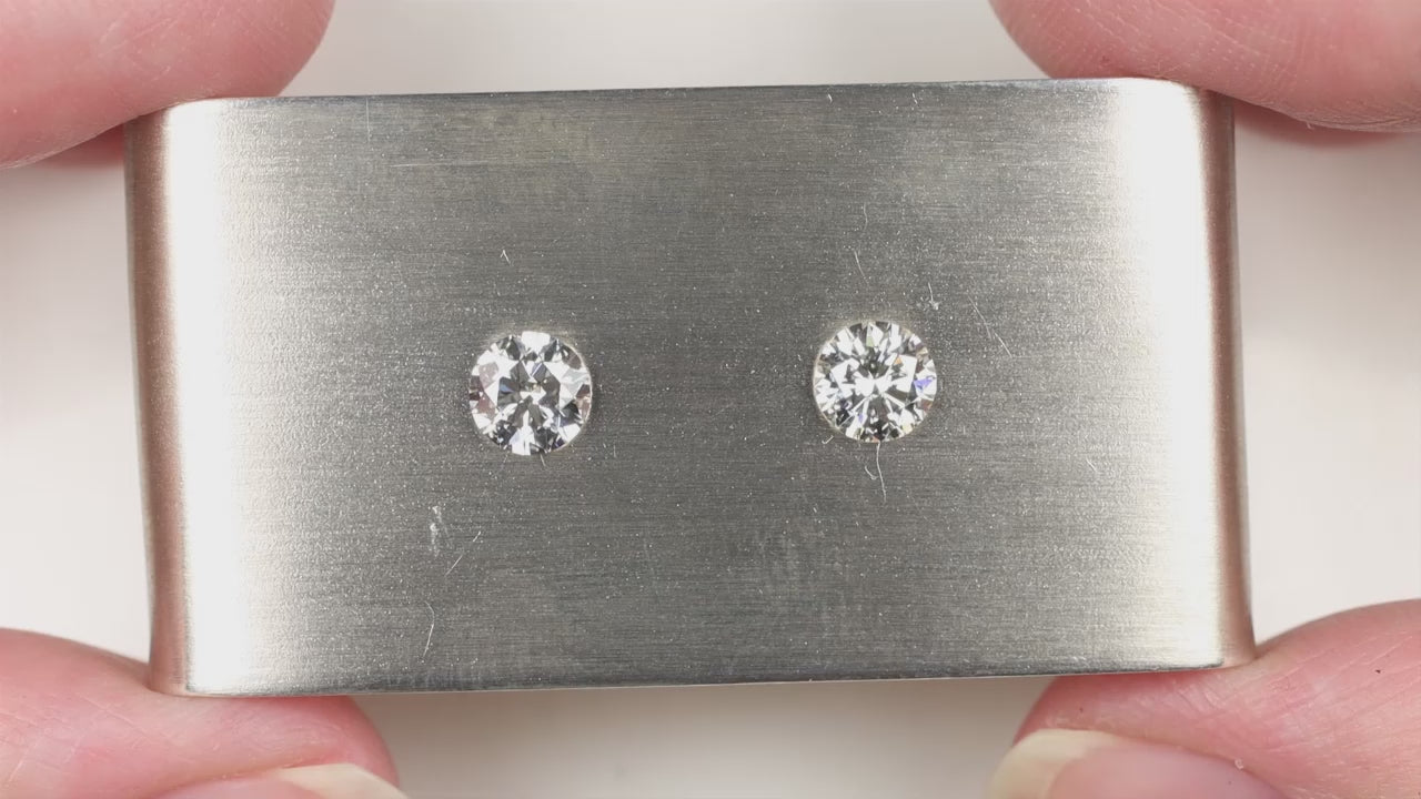 1ct GIA CERTIFIED DIAMOND STUD EARRINGS EXCELLENT ROUND CUT I SI1 NATURAL PAIR