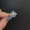 GIA CERTIFIED DIAMOND SAPPHIRE ENGAGEMENT RING ART DECO VINTAGE STYLE OVAL HALO