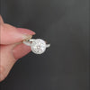 1 CARAT DIAMOND ENGAGEMENT RING F SI ROUND CUT HALO 14k WHITE GOLD NATURAL 1ct