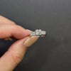 VINTAGE DIAMOND ENGAGEMENT RING 1.02ct OLD EUROPEAN CUT 3 STONE WHITE GOLD 1ct