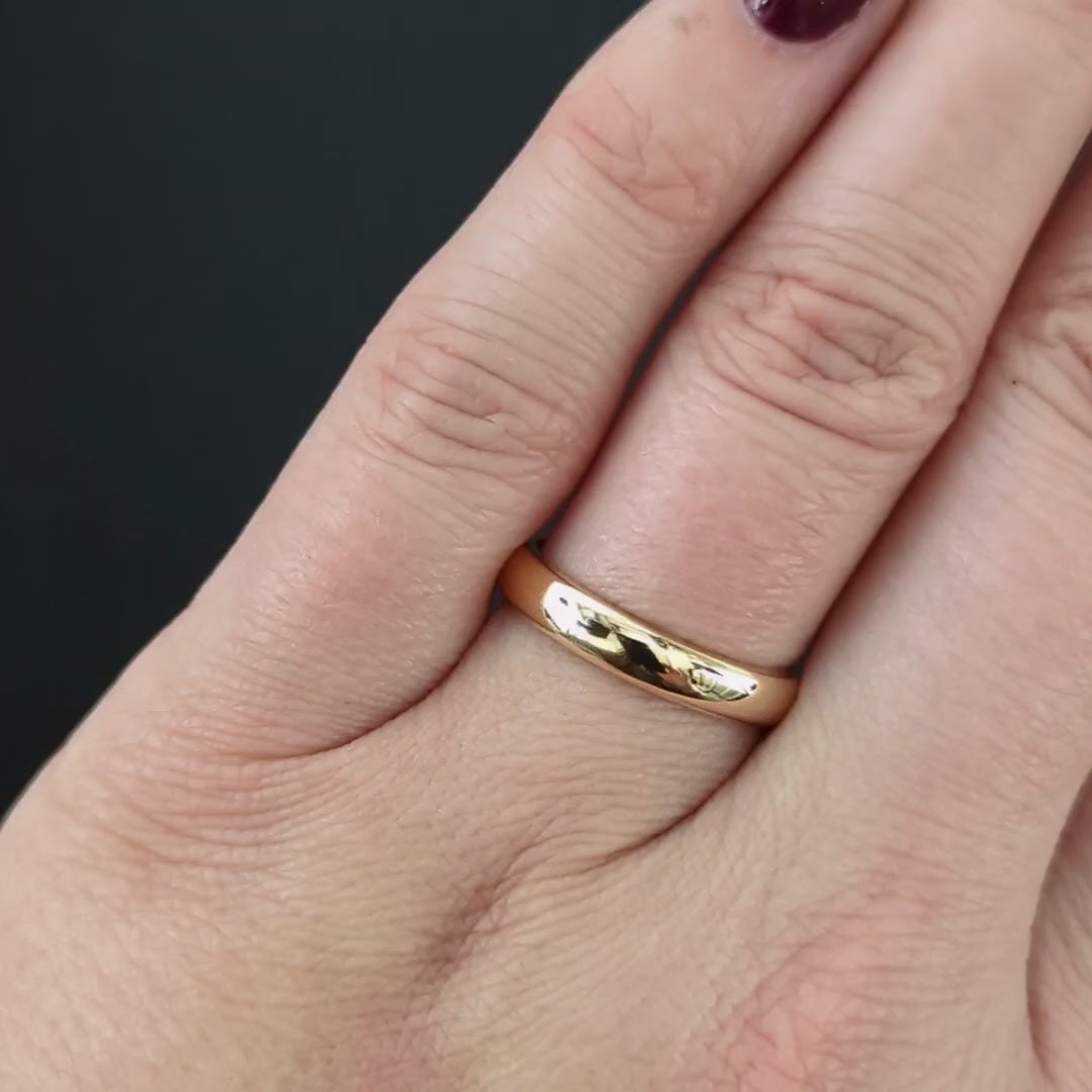 CLASSIC 14k YELLOW GOLD WEDDING BAND RING SIMPLE STACKING 3.5mm PLAIN SOLID