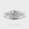 VINTAGE STYLE 14K WHITE GOLD RING SETTING ART DECO STYLE SOLITAIRE ENGAGEMENT