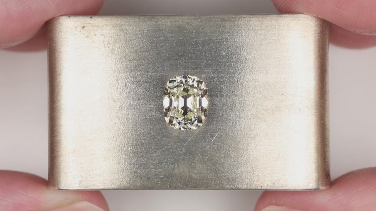 1.90ct OLD MINE CUT DIAMOND GIA CERTIFIED M VS2 ELONGATED CUSHION BRILLIANT 2ct