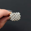 DIAMOND CLUSTER COCKTAIL RING 3 CARAT BIG 17.5 GRAMS 18k YELLOW WHITE GOLD 3ct