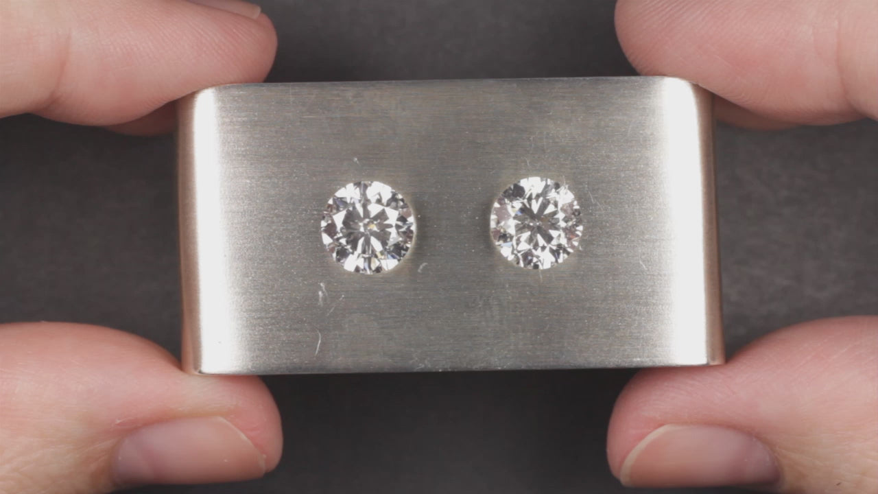 4 CARAT GIA CERTIFIED VERY GOOD CUT DIAMOND STUD EARRINGS J SI2 ROUND BRILLIANT