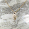DIAMOND SOLITAIRE NECKLACE 0.92ct PEAR SHAPE TEARDROP 14k YELLOW GOLD PENDANT