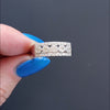 NATURAL DIAMOND COCKTAIL BAND WIDE CLUSTER ILLUSION RING 14k WHITE GOLD 1/2ct