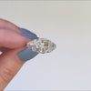 SMOKY QUARTZ VINTAGE STYLE SOLITAIRE RING STERLING SILVER FILIGREE ART DECO