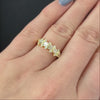 0.93ct DIAMOND COCKTAIL BAND G-H VS 18k YELLOW GOLD RING NATURAL BAGUETTE ROUND