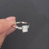 1 CARAT VINTAGE EMERALD CUT DIAMOND ENGAGEMENT RING F-G VS PLATINUM 3 STONE 1ct
