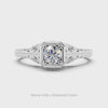 4mm ENGAGEMENT RING SETTING VINTAGE STYLE MOUNT WHITE GOLD ART DECO SOLITAIRE