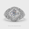 1ct ART DECO VINTAGE STYLE MOUNT RING ROUND NATURAL DIAMOND FILIGREE SETTING