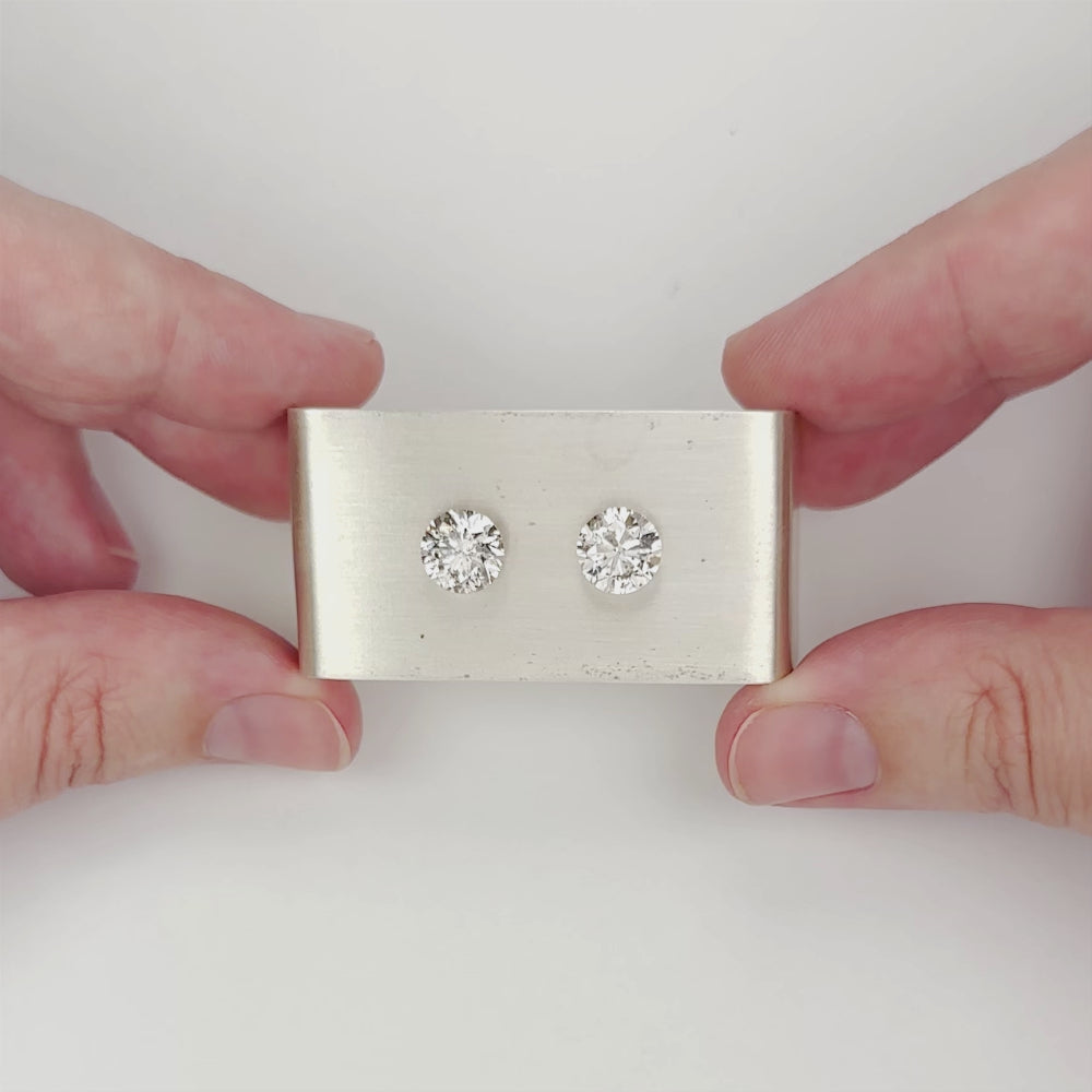 4ct DIAMOND STUD EARRINGS VERY GOOD ROUND BRILLIANT CUT NATURAL MATCHING PAIR