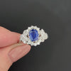 1.07ctw SAPPHIRE DIAMOND VINTAGE STYLE RING OVAL CUT COCKTAIL ENGAGEMENT NATURAL