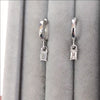 LAB CREATED DIAMOND DROP EARRINGS HUGGIE HOOP CHARM EMERALD CUT MINIMALIST 14k