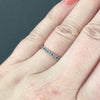 SAPPHIRE 14k WHITE GOLD BAND HALF ETERNITY RING NATURAL BLUE GEMSTONE STACKING