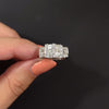 1.80ct DIAMOND COCKTAIL RING F-G VS 18k WHITE GOLD ROUND BAGUETTE NATURAL ESTATE