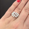 VINTAGE DIAMOND COCKTAIL RING MID CENTURY CLUSTER 14k WHITE GOLD NATURAL ESTATE