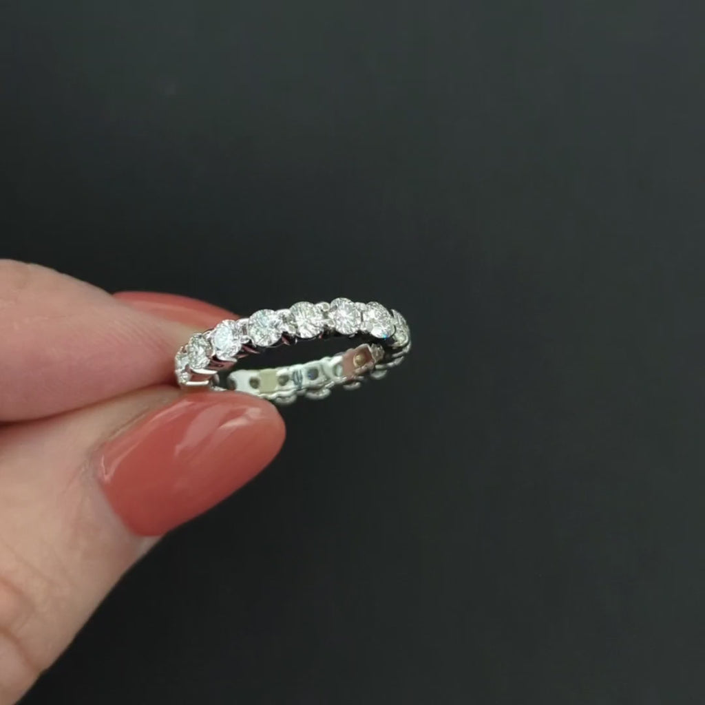 2.20ct DIAMOND ETERNITY RING WEDDING BAND VERY GOOD ROUND CUT WHITE GOLD NATURAL