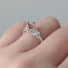 VINTAGE STYLE 14K WHITE GOLD RING SETTING ART DECO STYLE SOLITAIRE ENGAGEMENT