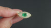 VINTAGE STYLE OVAL EMERALD DIAMOND PAVE BOMBE RING COCKTAIL DOME PLATINUM