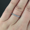 LIGHT BLUE SAPPHIRE 14K WHITE GOLD ETERNITY RING STACKING BAND NATURAL Size 8.5