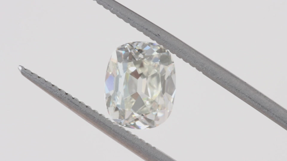 2.42ct OLD MINE CUT DIAMOND GIA CERTIFIED J SI2 ELONGATED CUSHION BRILLIANT