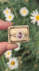 0.79ct NO HEAT PINK SAPPHIRE DIAMOND COCKTAIL RING VINTAGE STYLE HALO 14k GOLD