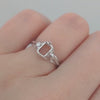 SOLITAIRE RING SETTING 7X5 EMERALD CUT VINTAGE STYLE 14k WHITE GOLD SEMI-MOUNT