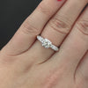 VINTAGE DIAMOND ENGAGEMENT RING ROUND CUT 14k WHITE GOLD RETRO ESTATE CLASSIC