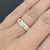 1.80ct EMERALD CUT LAB CREATED DIAMOND WEDDING BAND 10k BEZEL HALF ETERNITY RING
