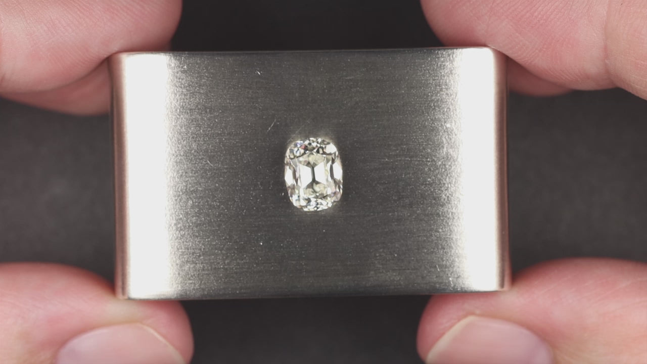 3 CARAT OLD MINE CUT DIAMOND STUD EARRINGS GIA CERTIFIED J VS CUSHION BRILLIANT