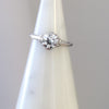 VINTAGE STYLE PLATINUM ENGAGEMENT RING SETTING NOUVEAU ROUND SOLITAIRE ENGRAVED