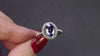 2.5ct TANZANITE DIAMOND COCKTAIL RING HALO 14k WHITE GOLD NATURAL BLUE OVAL
