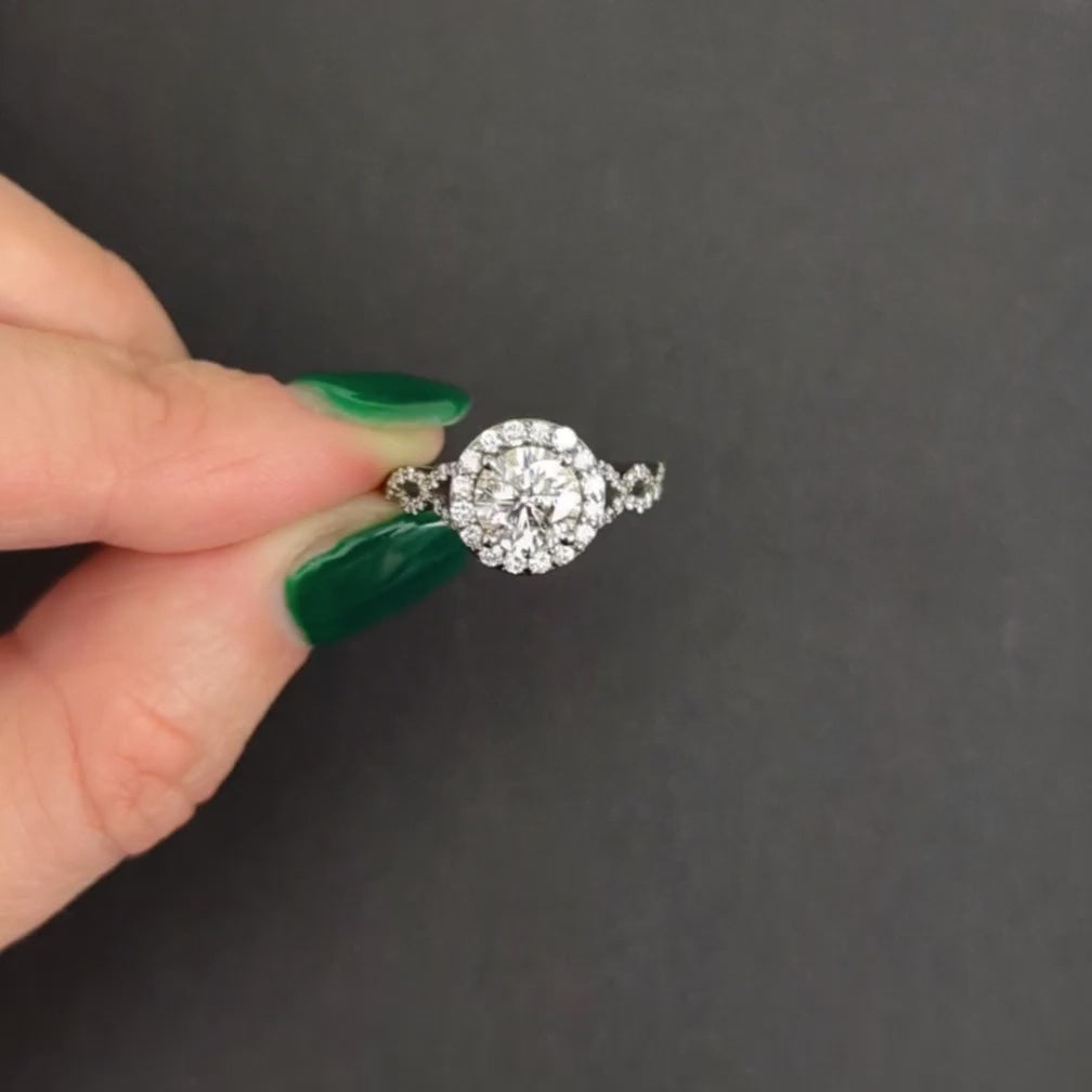 2.09ct NATURAL DIAMOND COCKTAIL RING VERY GOOD ROUND CUT HALO ENGAGEMENT 2ct