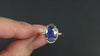 3.77ct BLUE SAPPHIRE OVAL SOLITAIRE RING VINTAGE STYLE CLAW PRONGS 14k GOLD