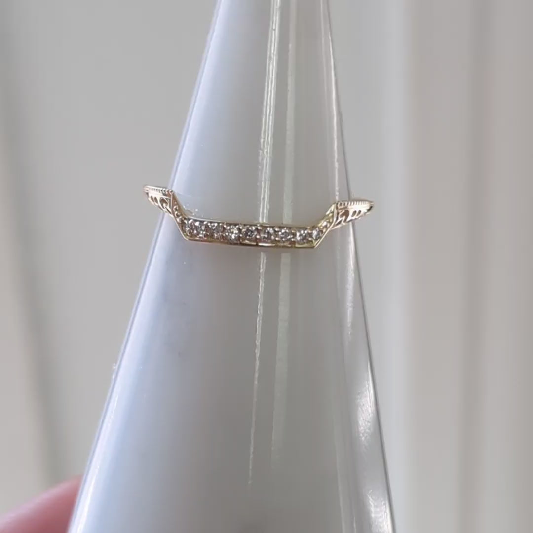 DIAMOND 5mm ROUND VINTAGE STYLE ENGAGEMENT RING SETTING WHITE GOLD 3 STONE MOUNT