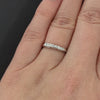 VINTAGE DIAMOND WEDDING RING STACKING BAND 14k WHITE GOLD NATURAL RETRO CLASSIC