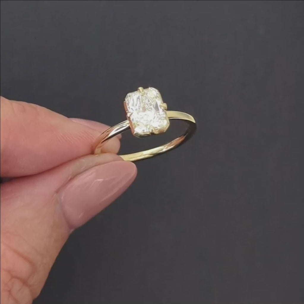 1.44ct GIA CERTIFIED DIAMOND ENGAGEMENT RING SOLITAIRE M VS2 14k GOLD RADIANT