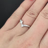 MID CENTURY VINTAGE DIAMOND BAND BYPASS RING F VS 14k WHITE GOLD NATURAL ESTATE